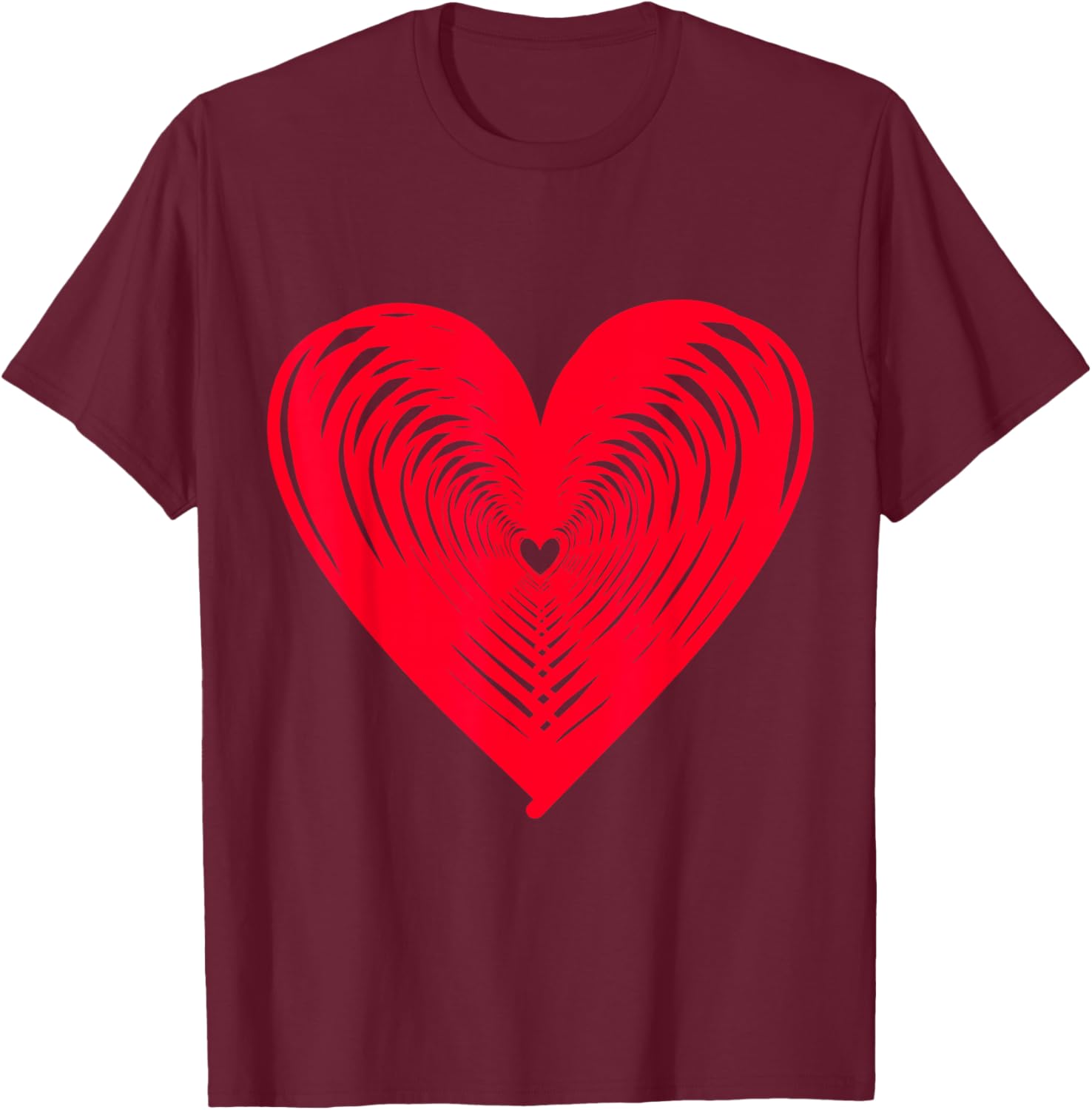 Happy Valentine's Day Love Heart T-Shirt - T-Shirt | Maroon