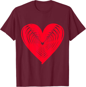 Happy Valentine's Day Love Heart T-Shirt - T-Shirt | Maroon