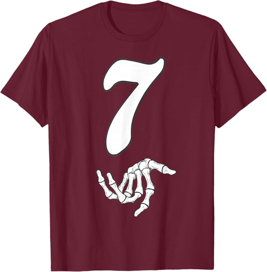 Funny 67 Six Seven Meme Couple Matching Halloween Costume T-Shirt - T-Shirt | Maroon