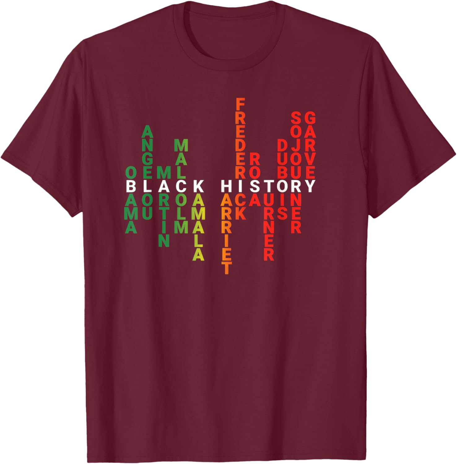 Black History Month Powerful Leaders T-Shirt - T-Shirt | Maroon