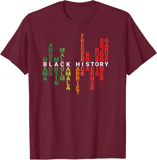 Black History Month Powerful Leaders T-Shirt - T-Shirt | Maroon