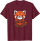 Red Panda Heart Kawaii Cute Women Girls Red Panda T-Shirt - T-Shirt | Maroon