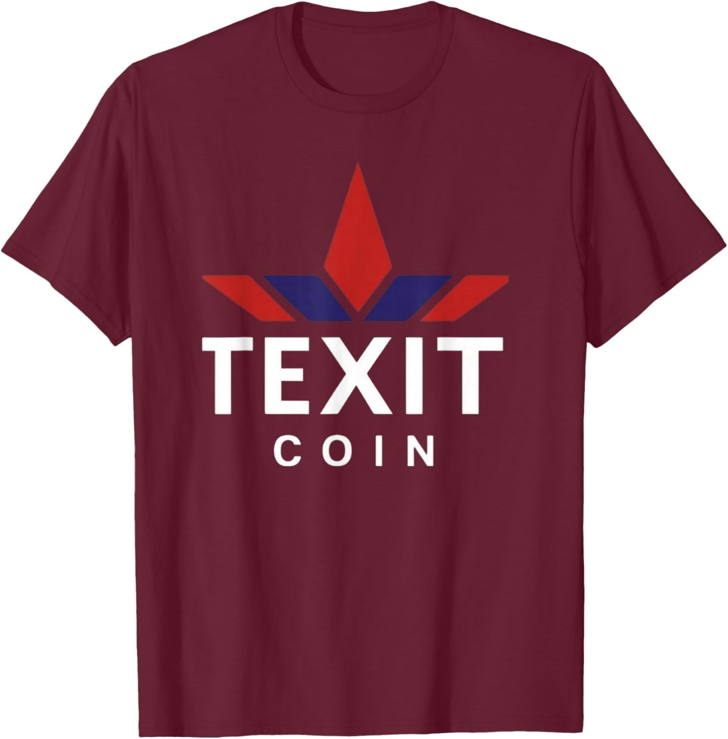Texit Logo American Made Cryptocurrency Blockchain T-Shirt - T-Shirt | Maroon