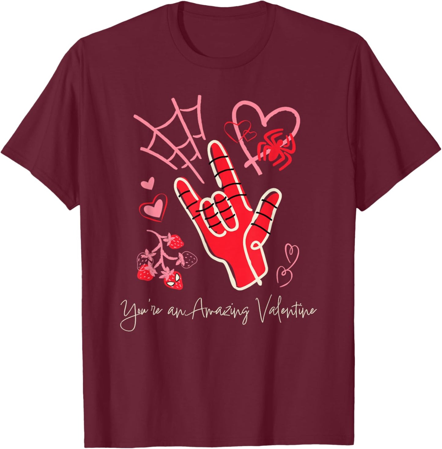 Marvel Spider-Man You're an Amazing Valentine Gift T-Shirt - T-Shirt | Maroon