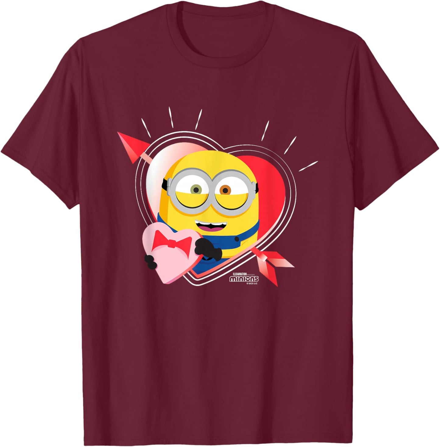 Minions Heartfelt Valentine T-Shirt - T-Shirt | Maroon