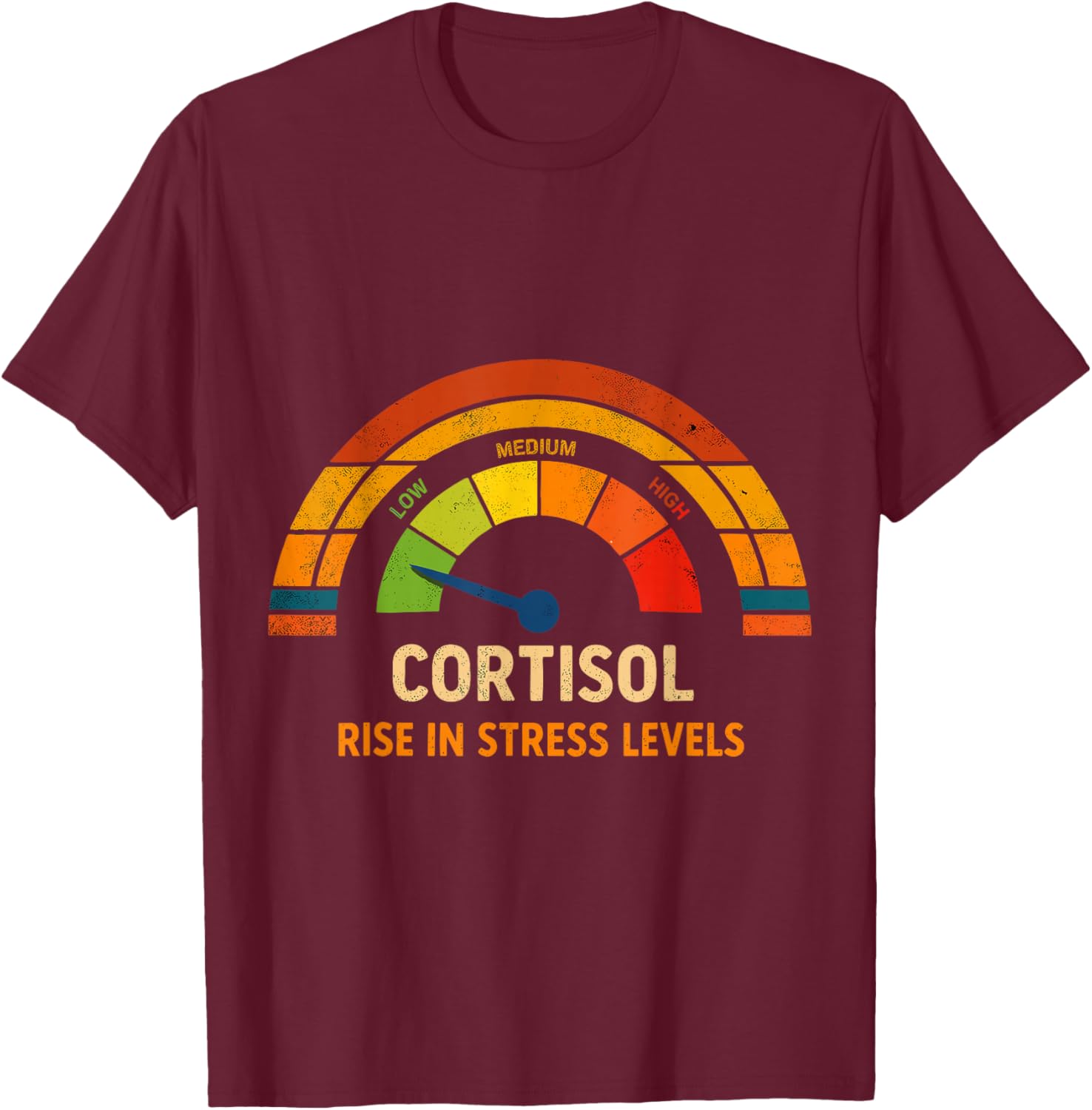Funny Low Cortisol Levels v Meme T-Shirt - T-Shirt | Maroon