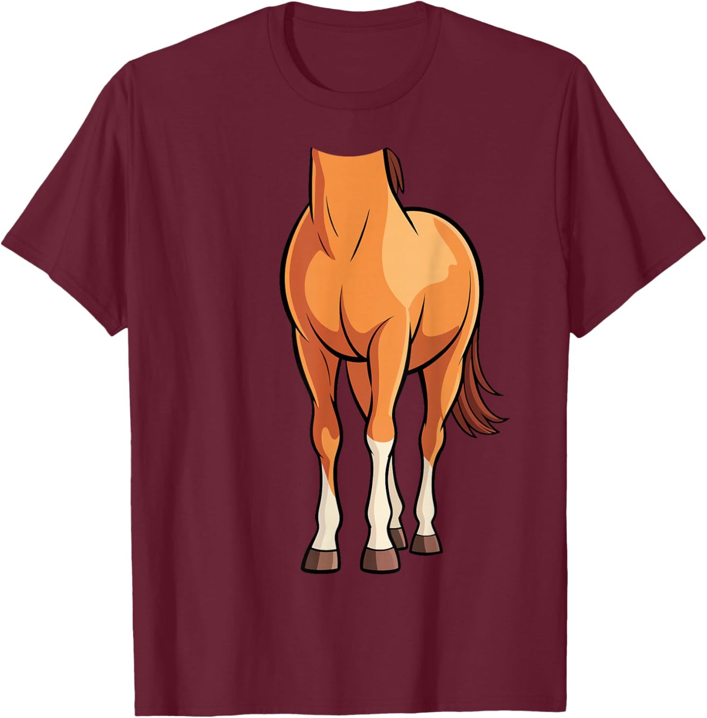 Horse Shirt Adult Kids Men Women Body Horse Costume T-Shirt - T-Shirt | Maroon