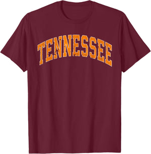Tennessee Classic TN Orange Print Retro Varsity Vintage T-Shirt - T-Shirt | Maroon
