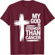 My God is Stronger Than Cancer Christian Faith Believe T-Shirt - T-Shirt | Maroon