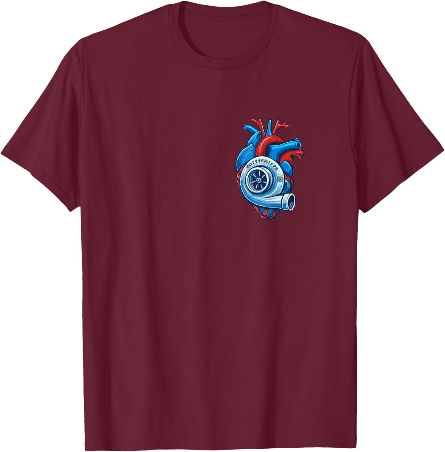 Turbo Heart, Live for Racing, Turbocharger, Boosted T-Shirt - T-Shirt | Maroon