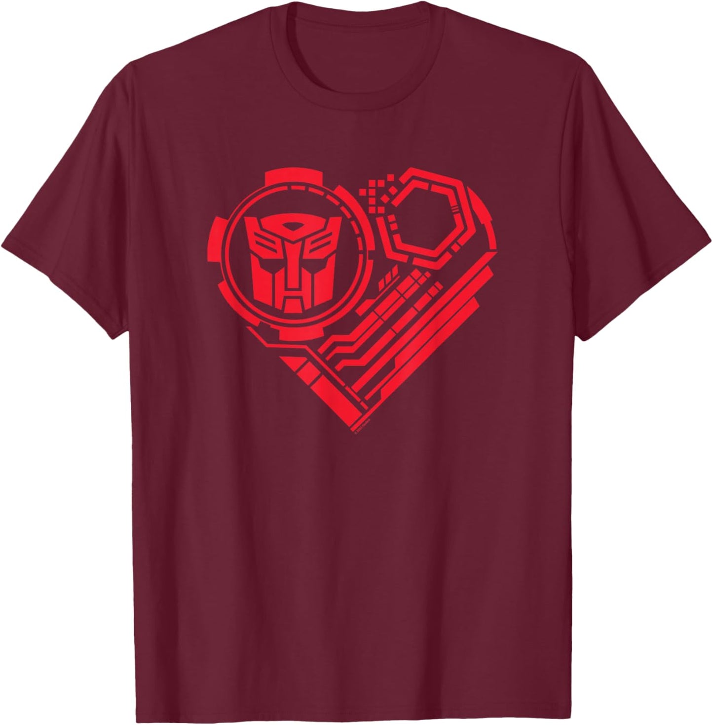 Transformers Valentine's Day Autobot Heart T-Shirt - T-Shirt | Maroon