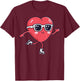 Ice Skating Heart Ice Skater Figure Skating Valentine's Day T-Shirt - T-Shirt | Maroon