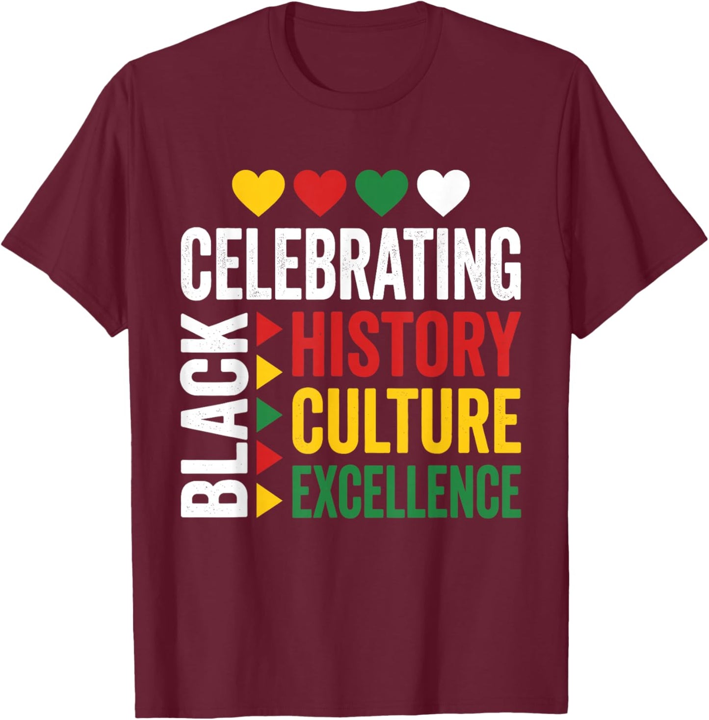 Celebrating Black History Month African Afro Men Women Kids T-Shirt - T-Shirt | Maroon