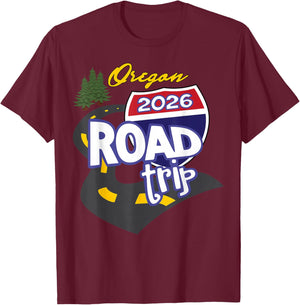 2026 Portland Oregon Road Trip T-Shirt - T-Shirt | Maroon
