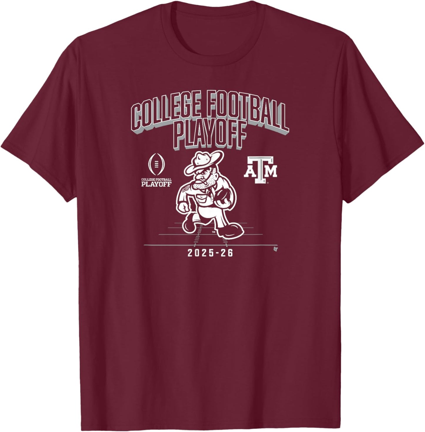 Texas A&M Aggies College Football Playoff Mascot Text 2025 T-Shirt - T-Shirt | Maroon