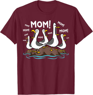 Mom Seagull Funny Mama Seagulls Mothers Day Humor T-Shirt - T-Shirt | Maroon