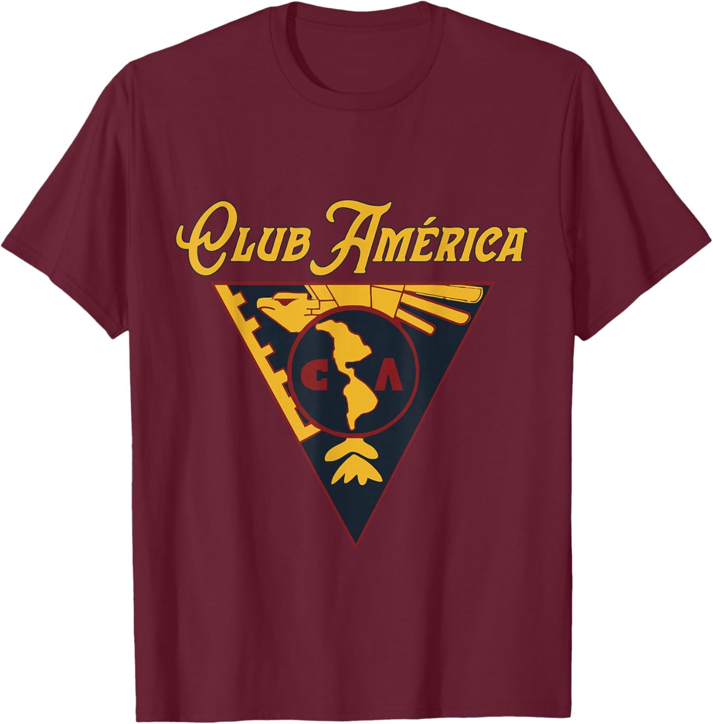 Club America Retro Eagle Crest T-Shirt - T-Shirt | Maroon