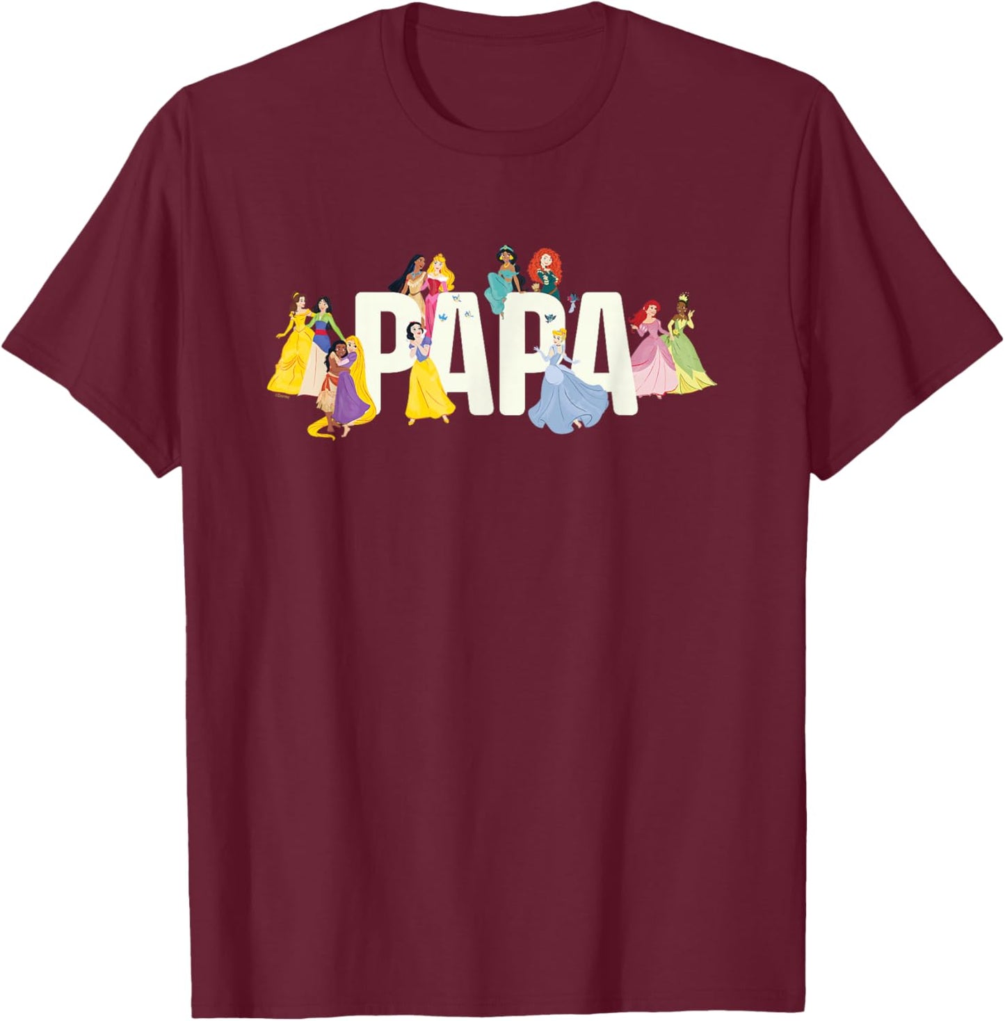 Disney Princess Squad Papa Family Trip Vacation Reunion T-Shirt - T-Shirt | Maroon