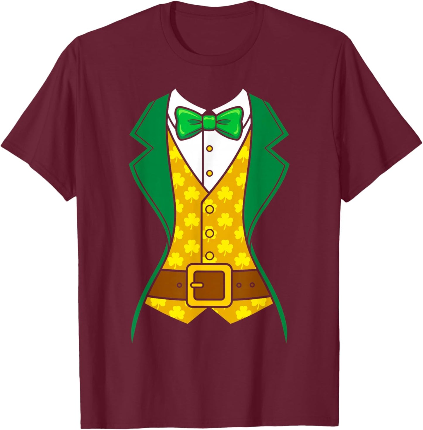 Tuxedo Women Leprechaun Costume Saint Patricks Day Boys Kids T-Shirt - T-Shirt | Maroon