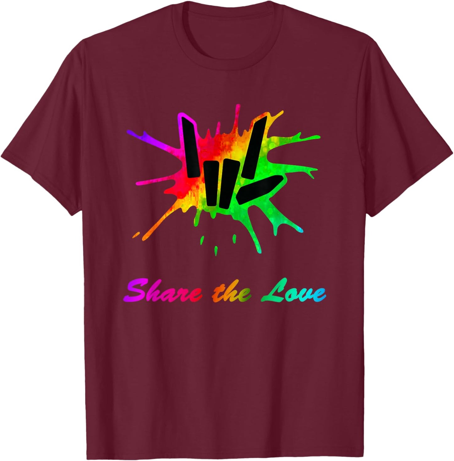 Sharer Share The Love Birthday Gifts for Kids and Youth T-Shirt - T-Shirt | Maroon