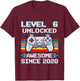 Kids 6th Birthday Gamer Level 6 Unlocked Awesome Since 2020 T-Shirt - T-Shirt | Maroon