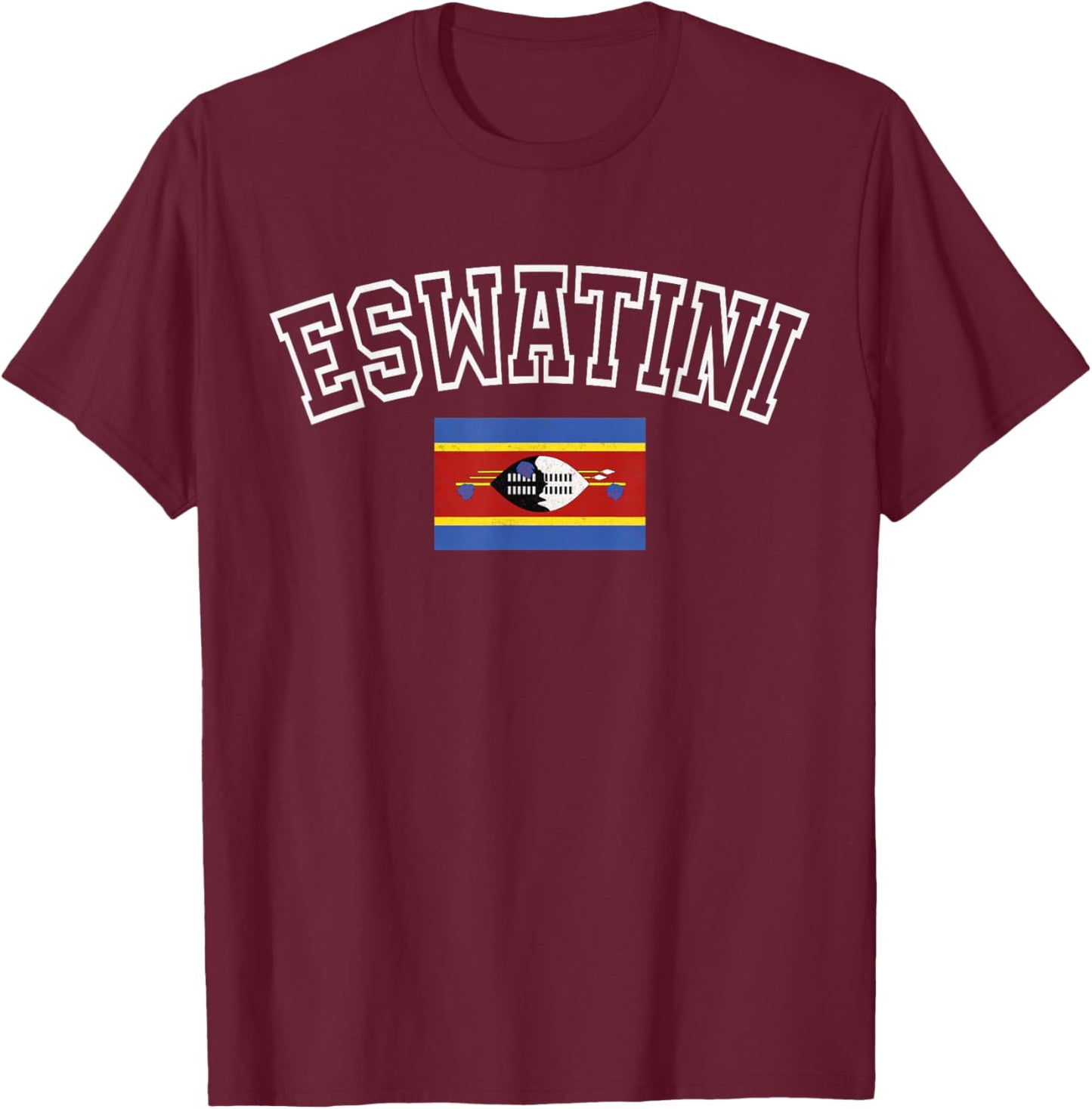ESWATINI Flag Vintage Distressed Retro Heritage Design T-Shirt - T-Shirt | Maroon