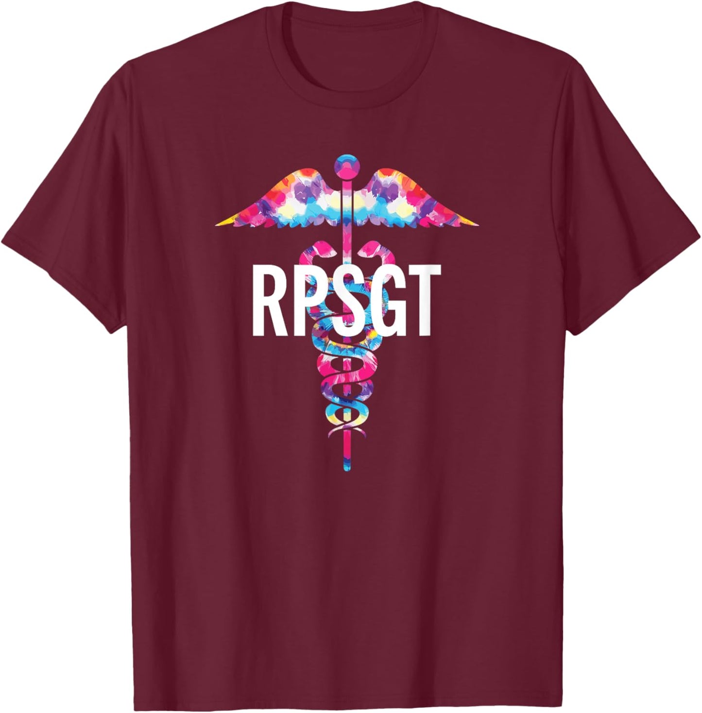 Sleep Technologist Polysomnographic Tech RPSGT Caduceus T-Shirt - T-Shirt | Maroon