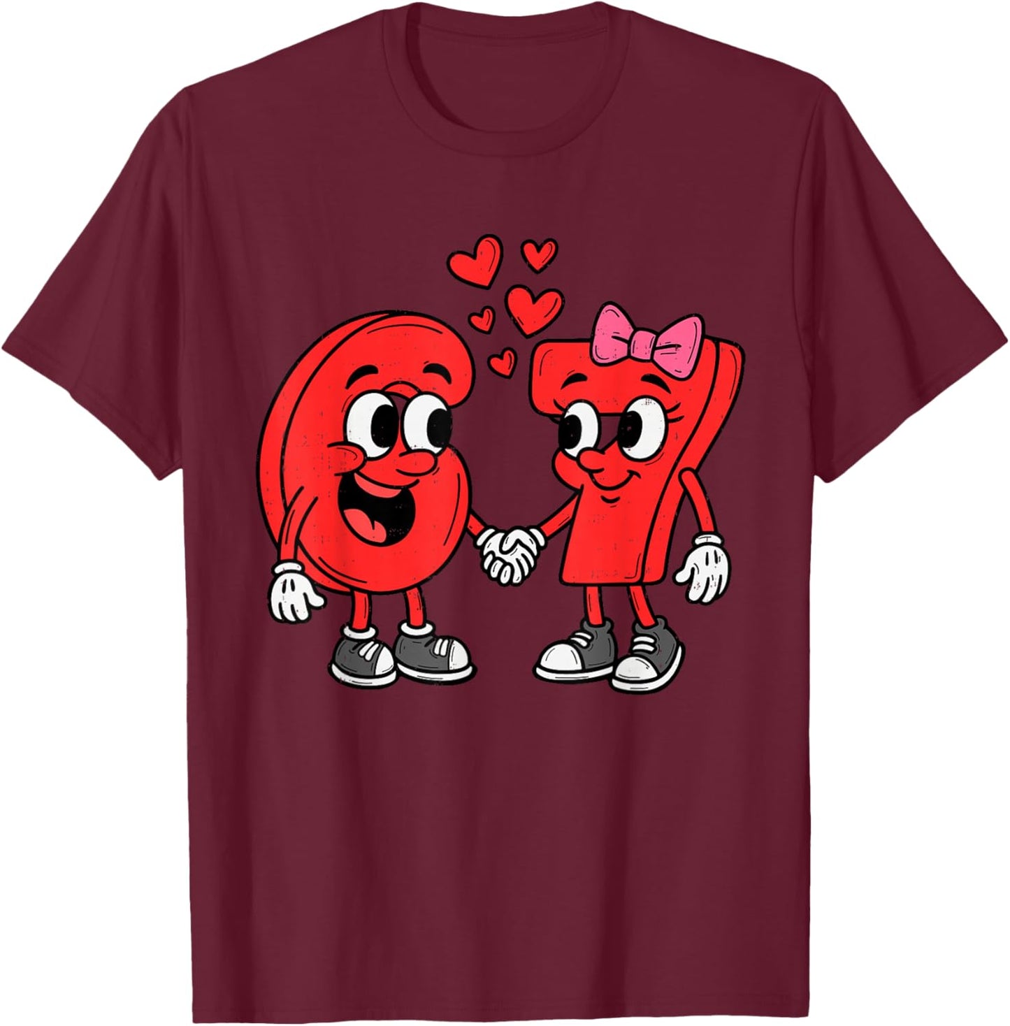 Cute Six Seven 6 7 Meme Valentines Day Girl Boy Teen Kids T-Shirt - T-Shirt | Maroon