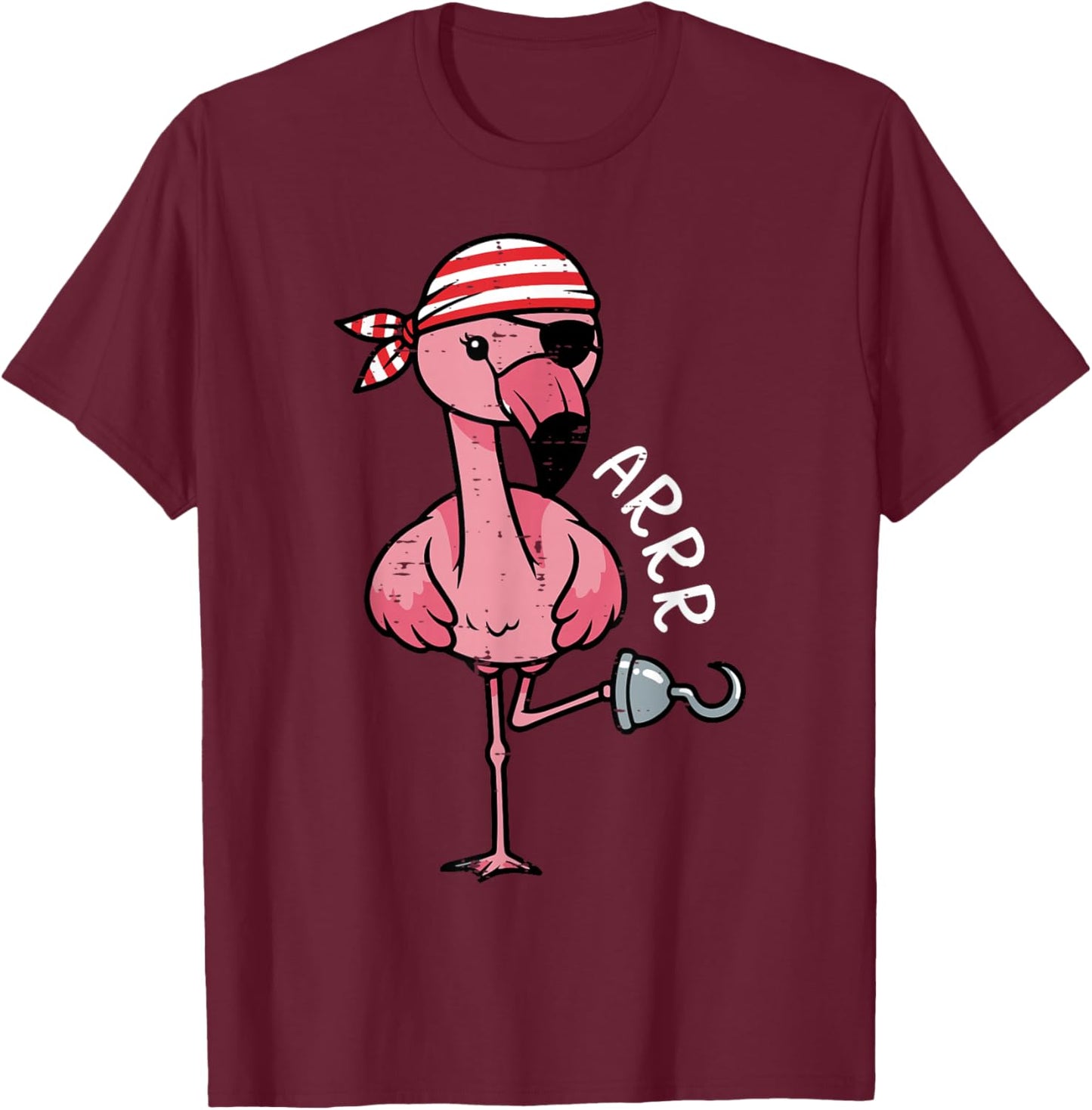 Pirate Flamingo Arrr Halloween Costume Women Girls Kids Men T-Shirt - T-Shirt | Maroon