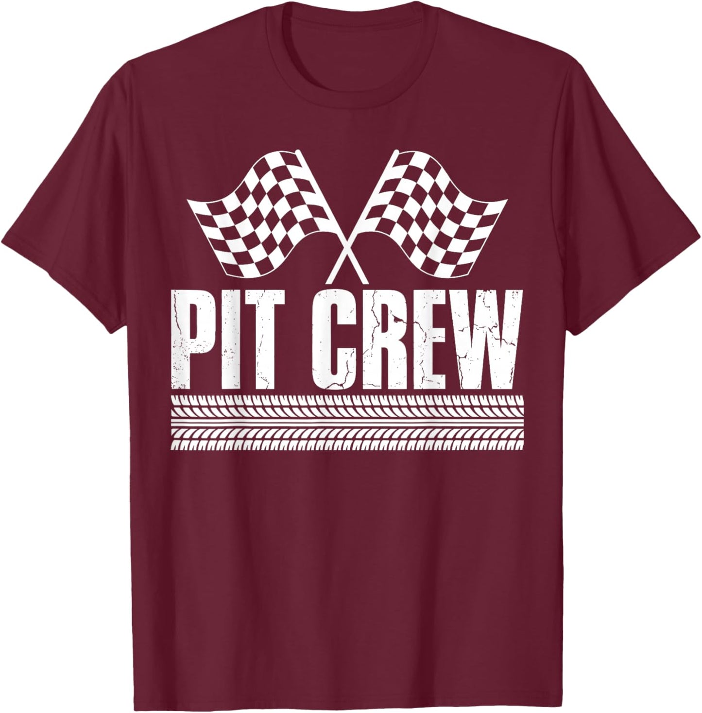 Pit Crew Birthday Party for Family Matching Race Car Racing T-Shirt - T-Shirt | Maroon