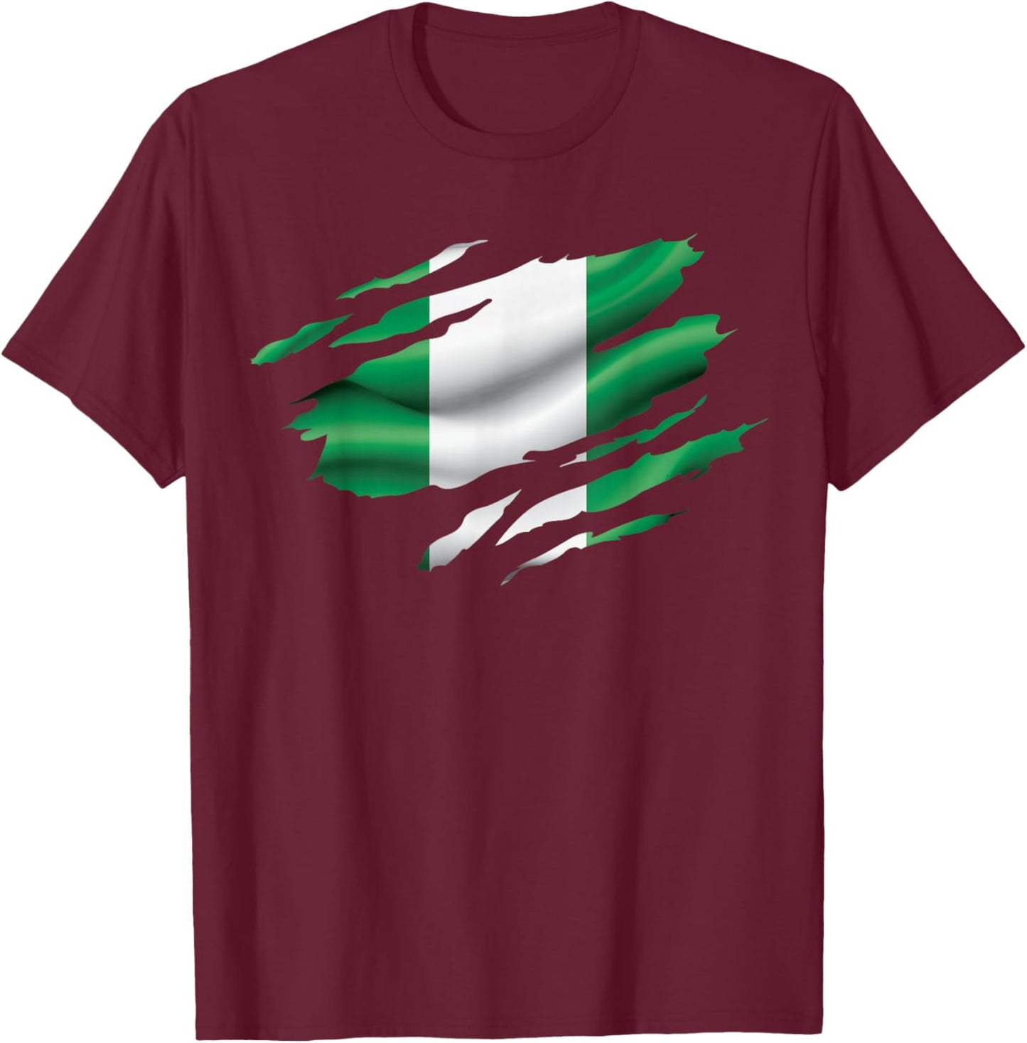 Nigeria Proud Heritage National Nigerian Flag Roots T-Shirt - T-Shirt | Maroon