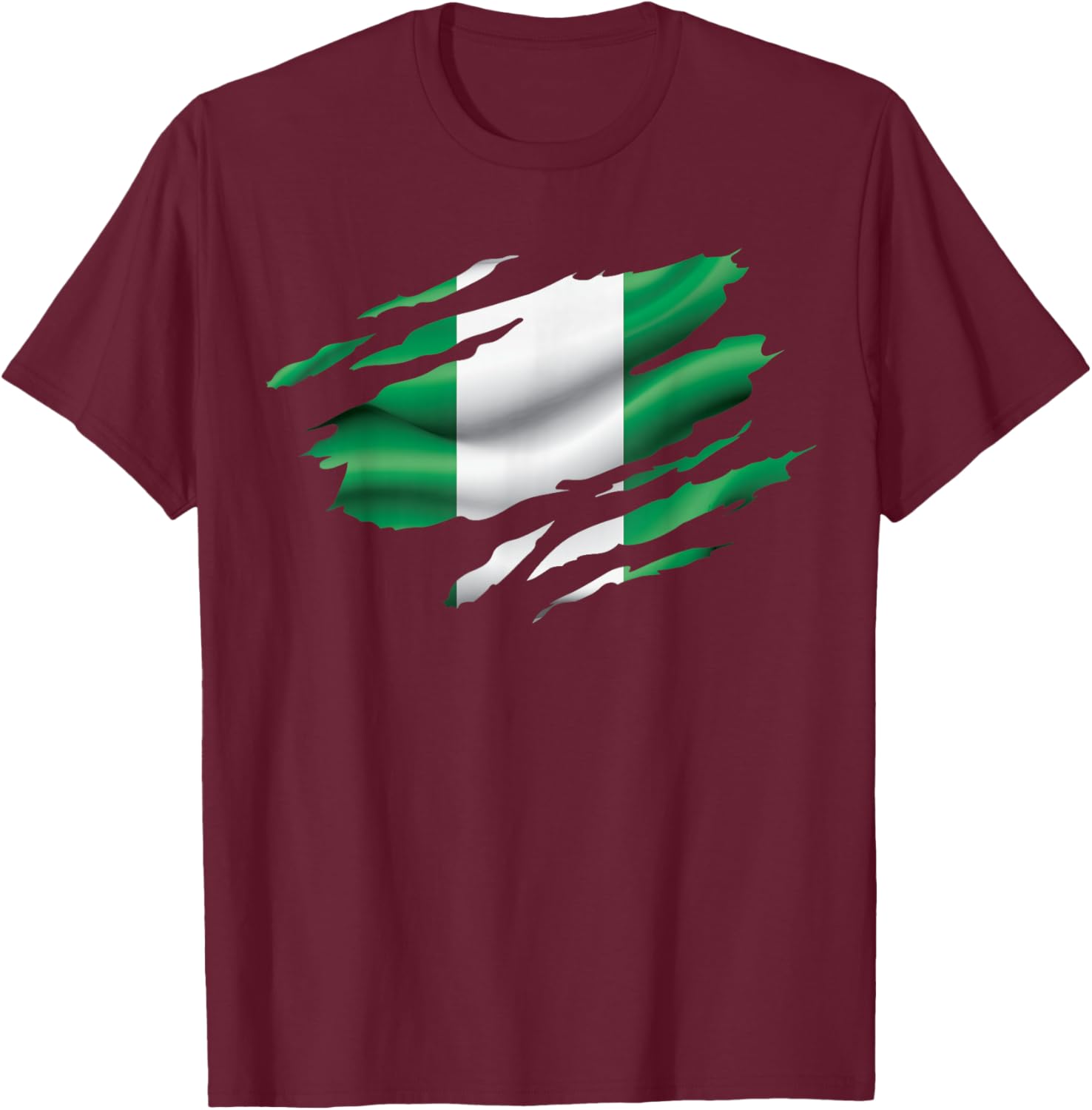 Nigeria Proud Heritage National Nigerian Flag Roots T-Shirt - T-Shirt | Maroon