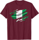 Nigeria Proud Heritage National Nigerian Flag Roots T-Shirt - T-Shirt | Maroon