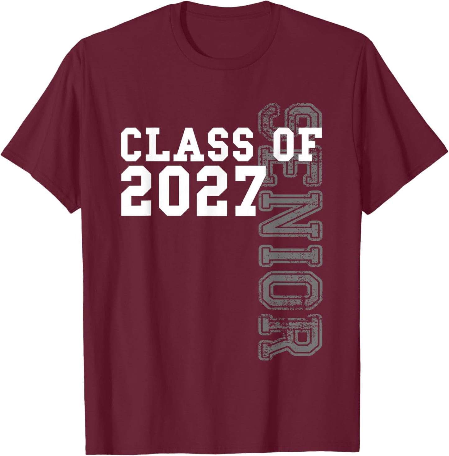 Senior Class of 2027 - Graduation Year High School & College T-Shirt - T-Shirt | Maroon