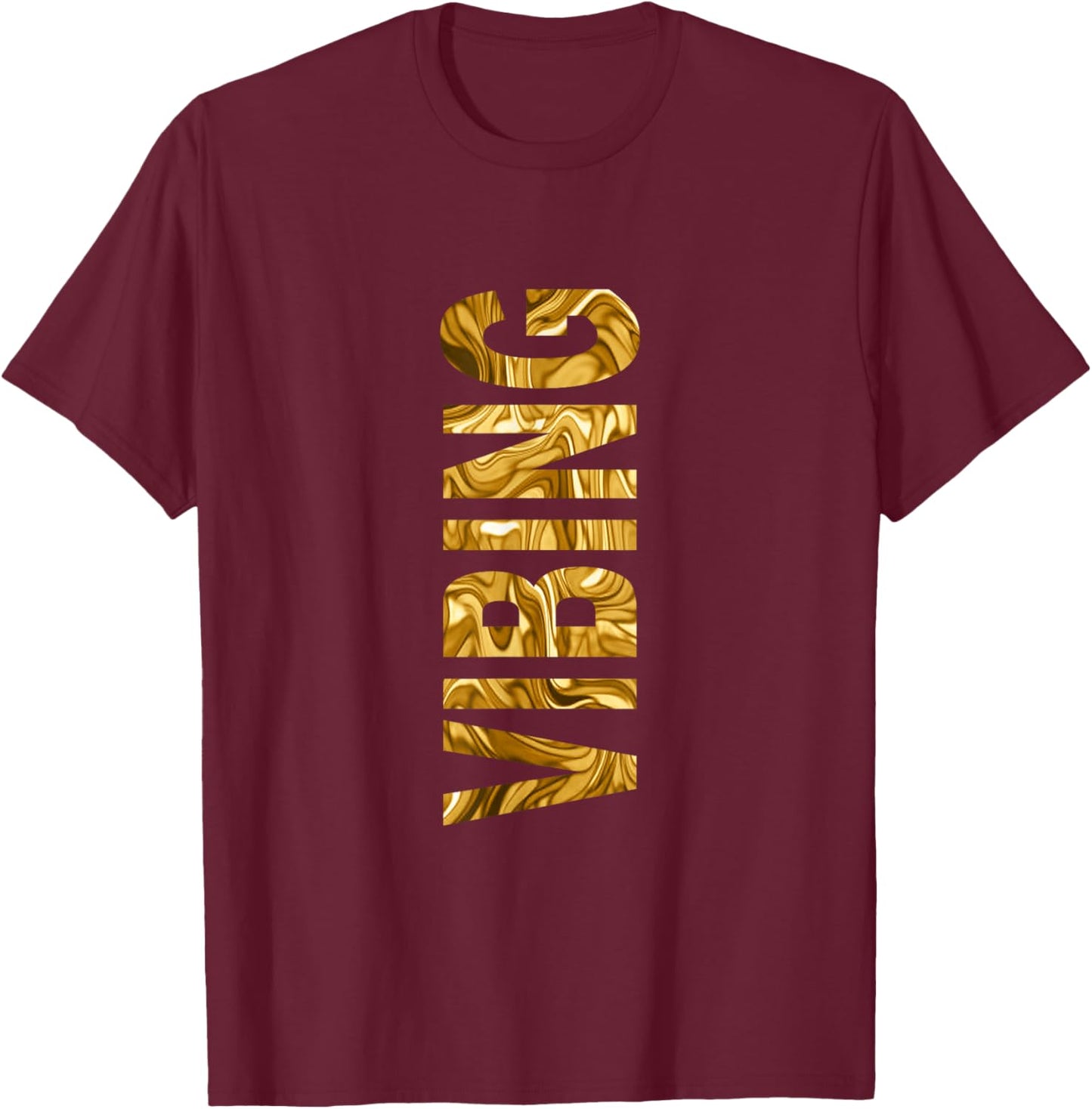 Brown Color Vibing Liquid Brown Graphic T-Shirt - T-Shirt | Maroon