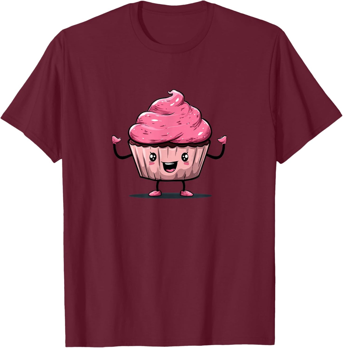 Cute Pink Cupcake Costume for Muffin and Baked Goods Lovers T-Shirt - T-Shirt | Maroon