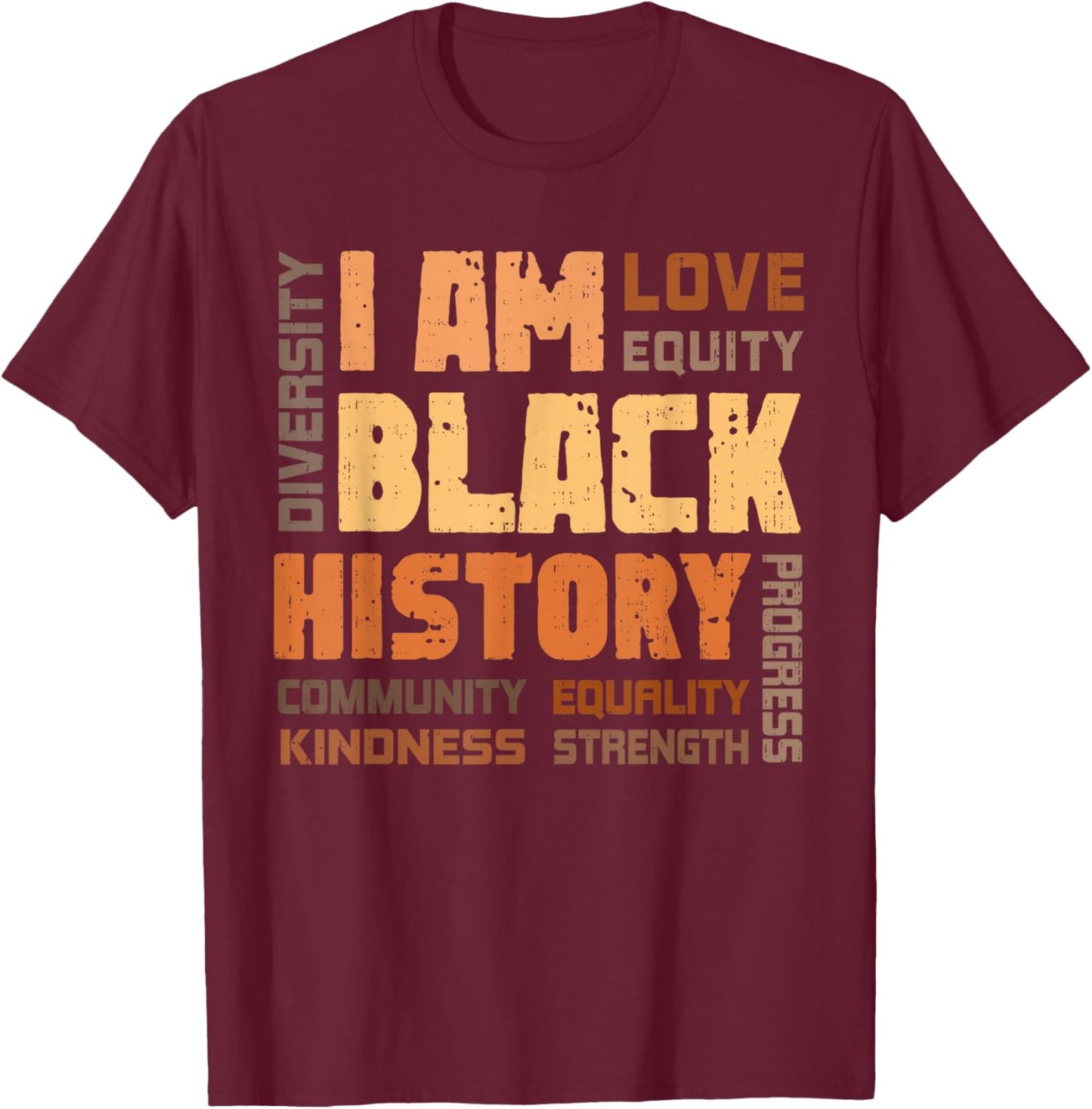 Black History Month Diversity Melanin African Men Women Kids T-Shirt - T-Shirt | Maroon