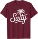 Salty Vintage Palm Trees Ocean Retro Beach Summer T-Shirt - T-Shirt | Maroon