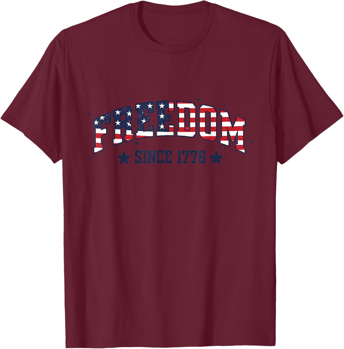 Freedom, Independence Day, 4th of July, USA T-Shirt - T-Shirt | Maroon
