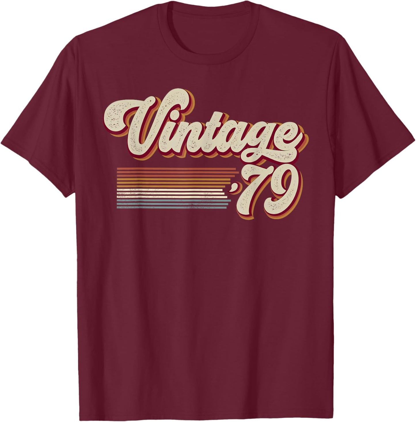 Vintage 1979 Retro Sunset Classic 47-Year-Old 47th Birthday T-Shirt - T-Shirt | Maroon