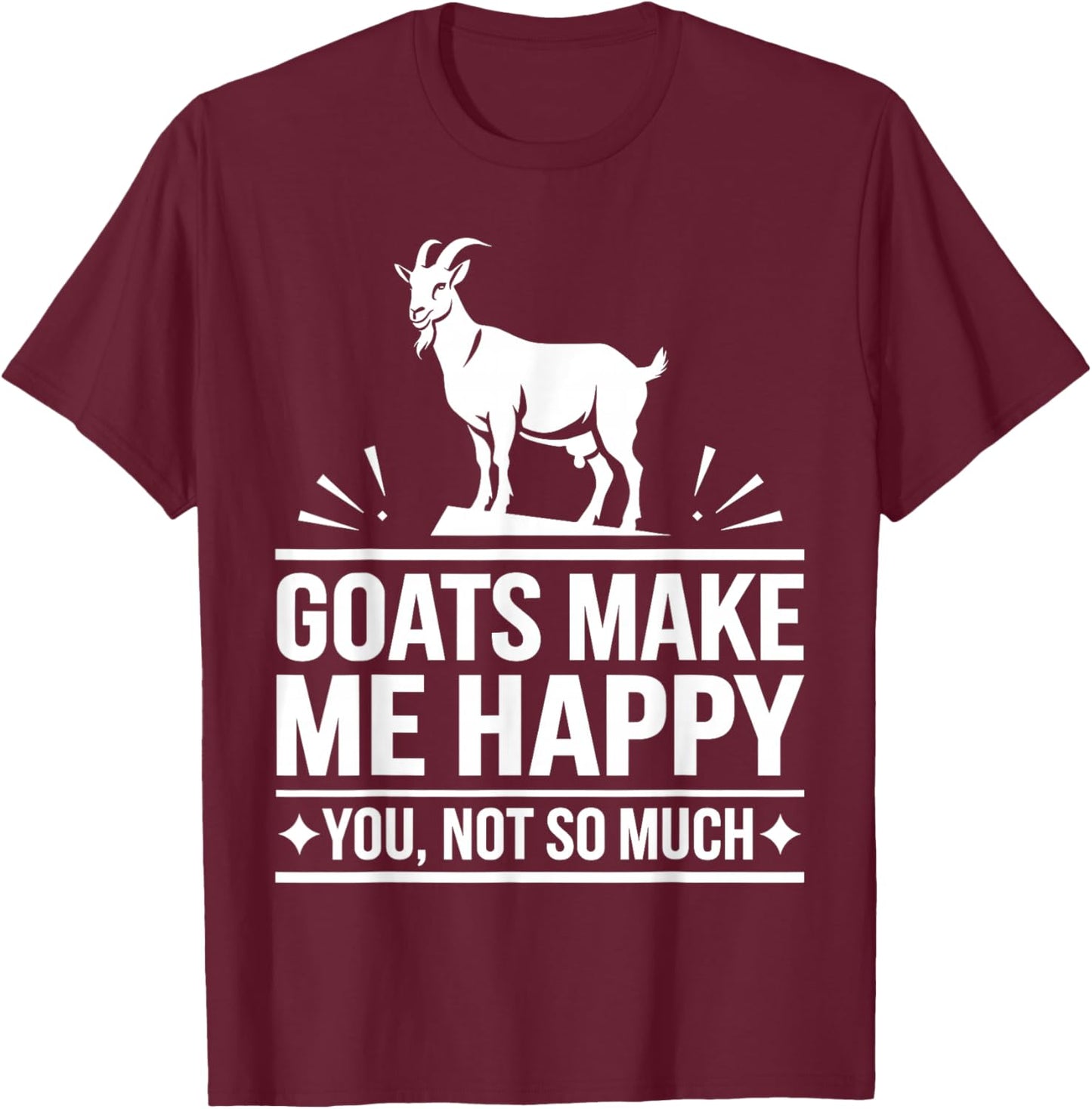 Cute Goat Design Women Kids Animal Farmer Goat Lover T-Shirt - T-Shirt | Maroon