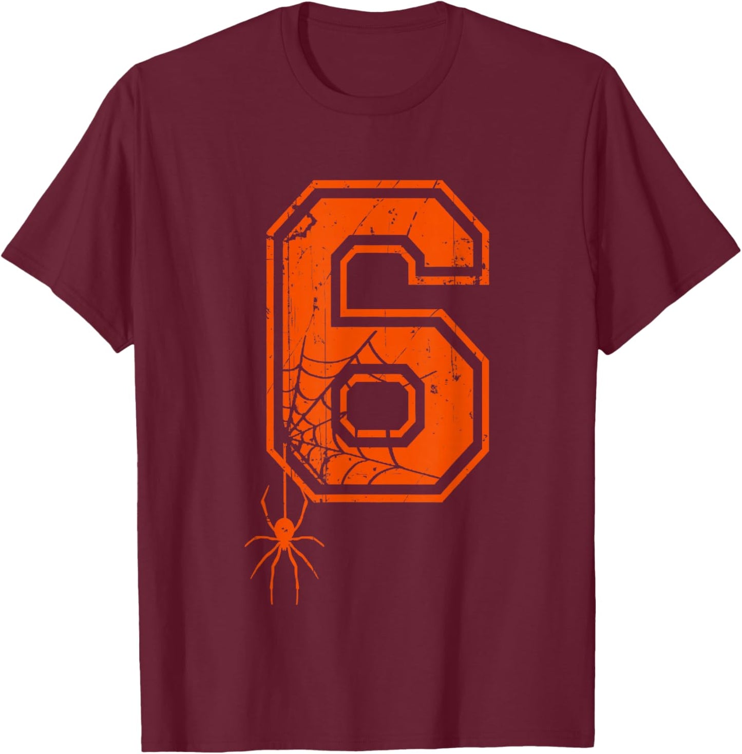 Number 6 67 Meme Halloween Spider Costume Matching Group T-Shirt - T-Shirt | Maroon