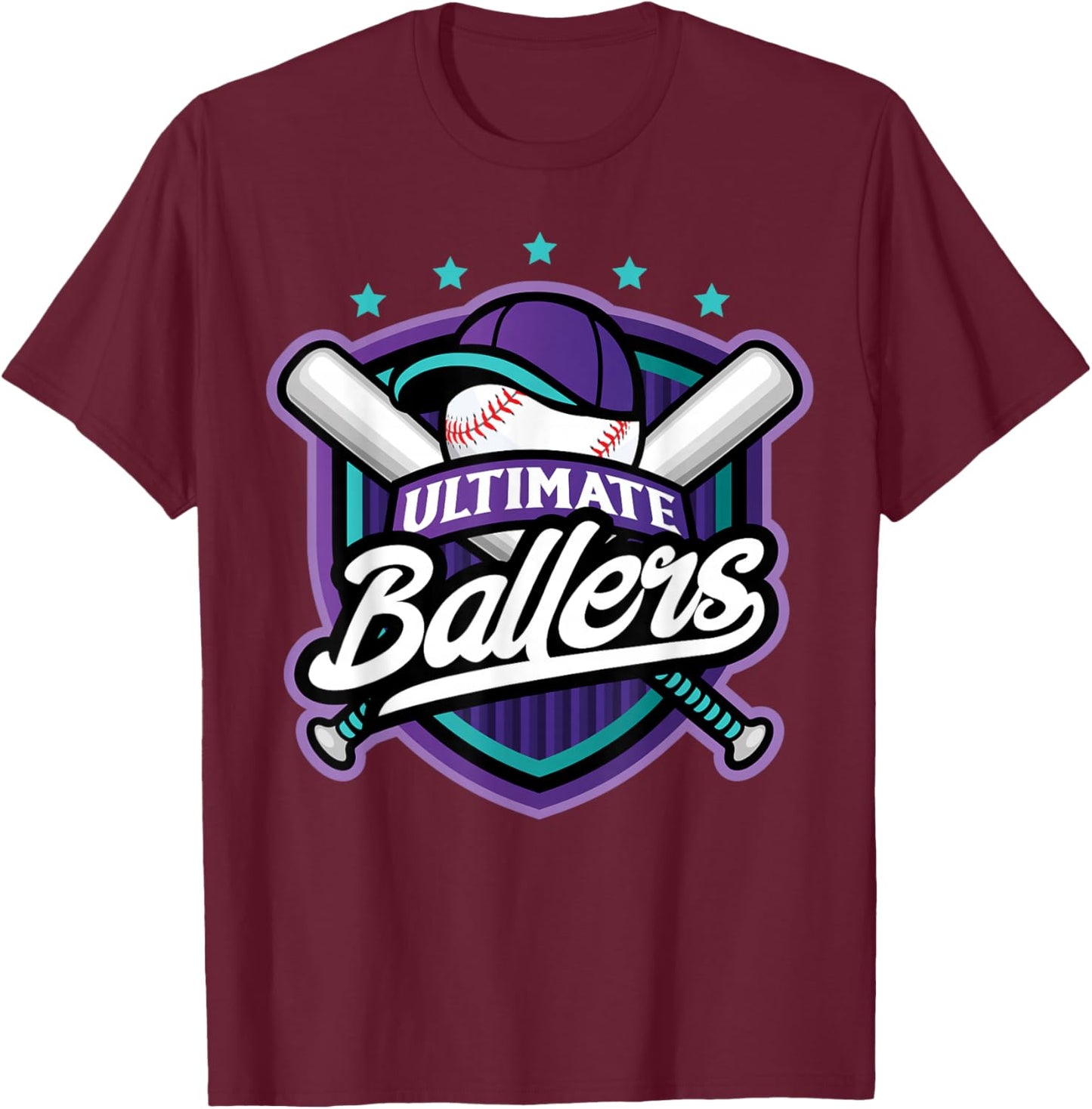 Ultimate Ballers Baseball T-Shirt - T-Shirt | Maroon