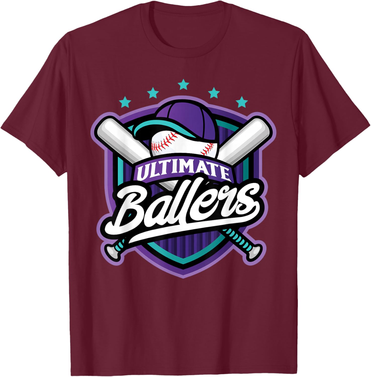 Ultimate Ballers Baseball T-Shirt - T-Shirt | Maroon