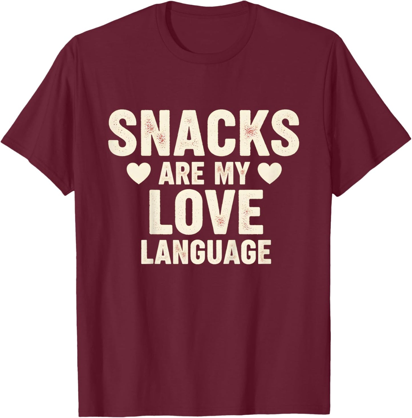 Kids Snacks are My Love Language Valentines Day Boy Girl Toddler T-Shirt - T-Shirt | Maroon
