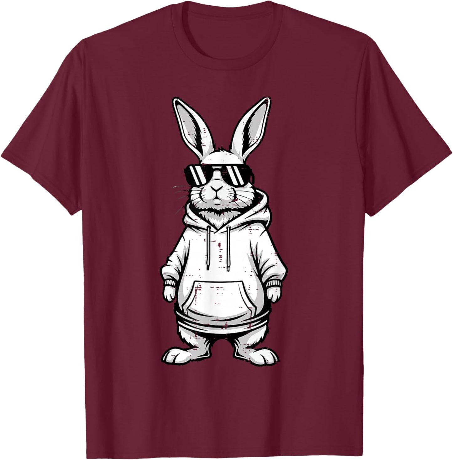 Happy Easter Bunny Sunglasses Rabbit Men Women Kids T-Shirt - T-Shirt | Maroon