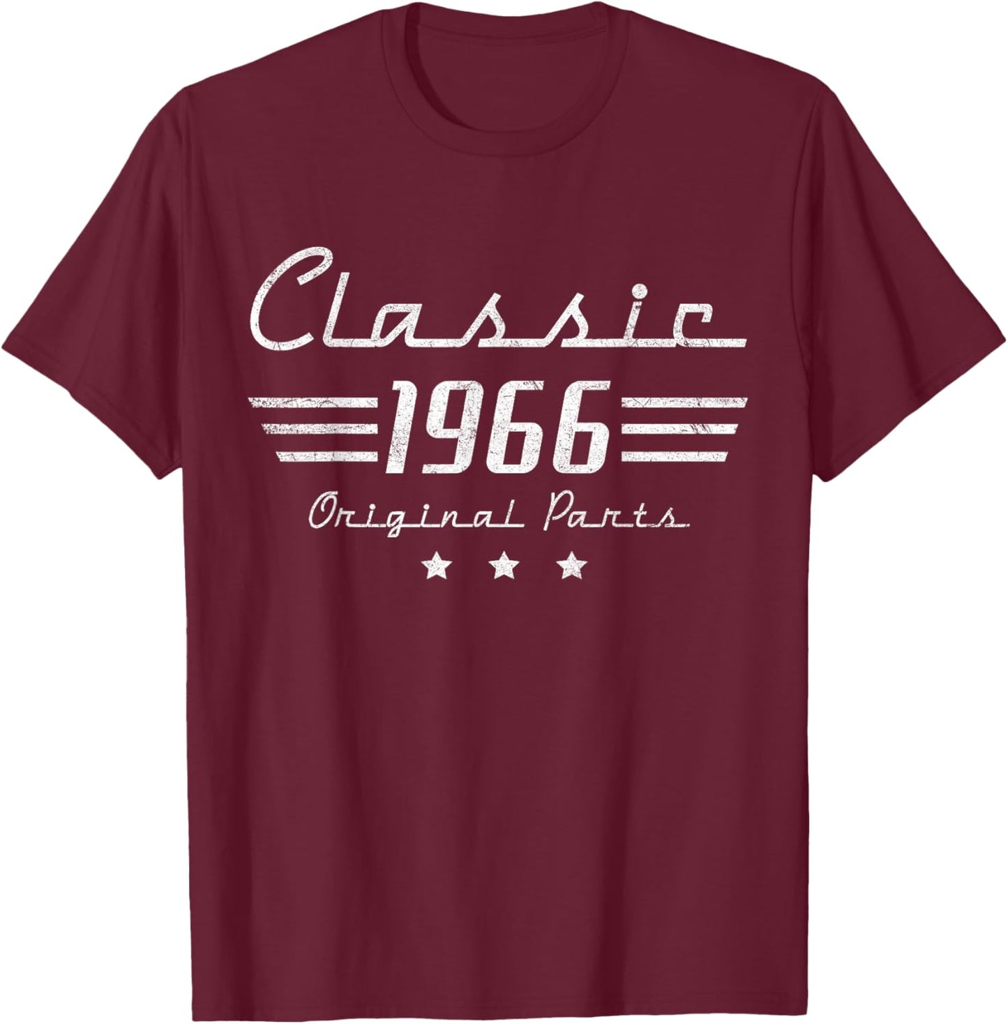 Vintage Classic Car 1966 60th Birthday Gifts Men 60 Year Old T-Shirt - T-Shirt | Maroon