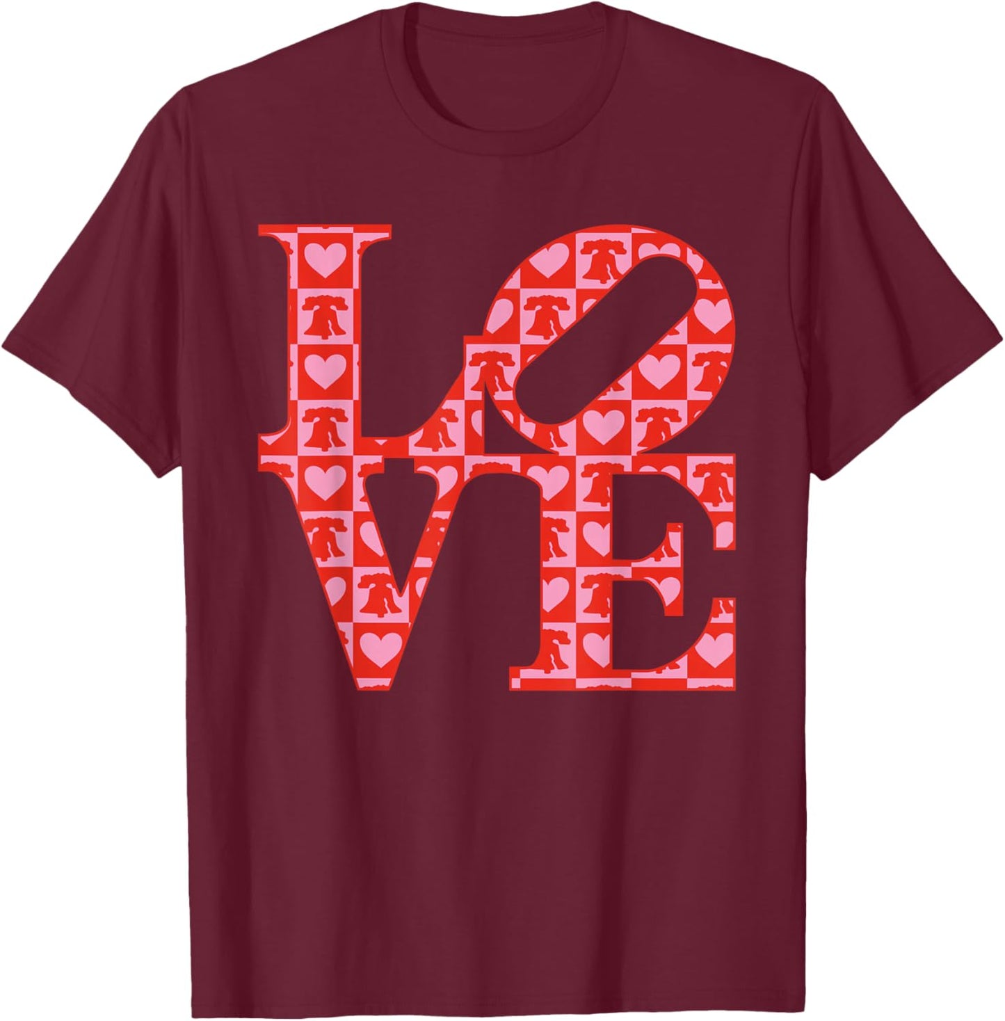 Love Sign Statue Hearts Philadelphia PA T-Shirt - T-Shirt | Maroon