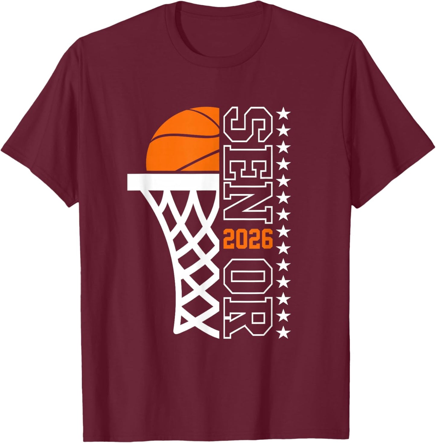 Graduate Senior Class of 2026 Basketball Player Graduation T-Shirt - T-Shirt | Maroon