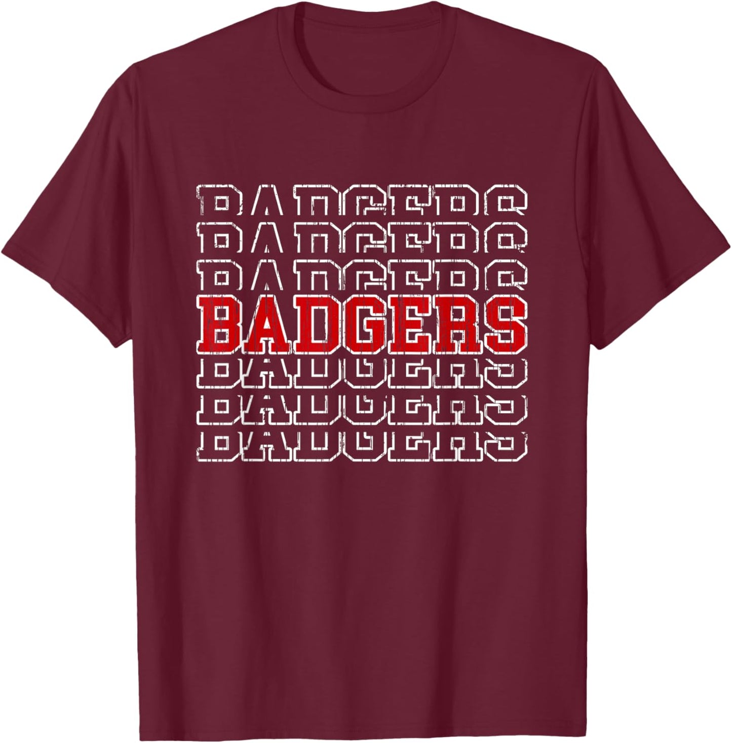 Badgers Vintage Gift Women Boys Girls Kids T-Shirt - T-Shirt | Maroon